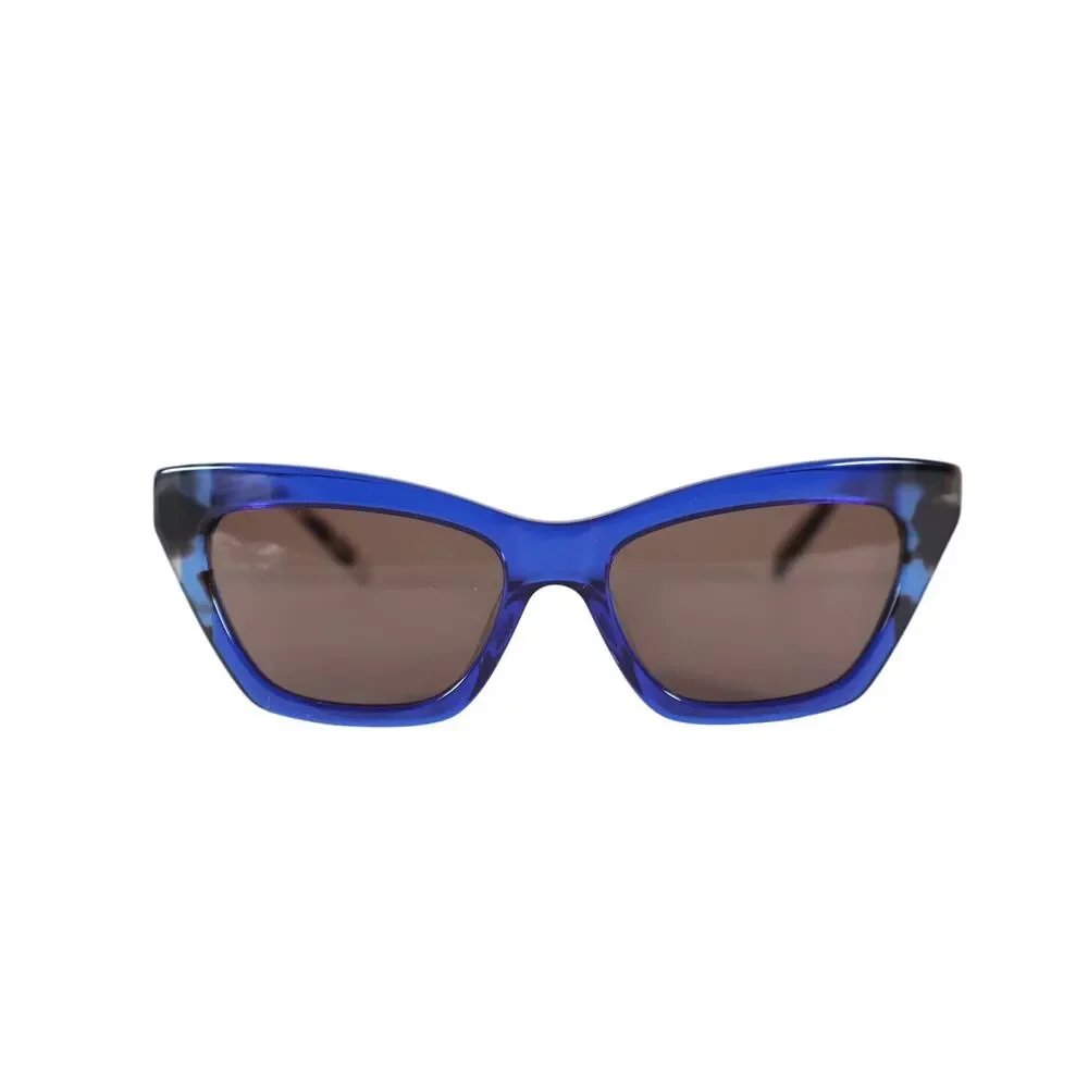 DKNY Narrow Cat Eye Womens Sunglasses–Cobalt Blue/Bone Tortoise–Retro Chic–NWT